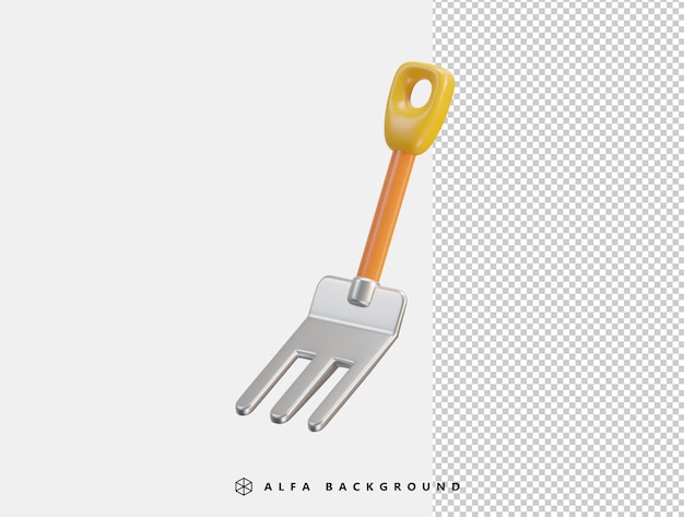 Vector 3d pitchfork vector icon illustration for farming