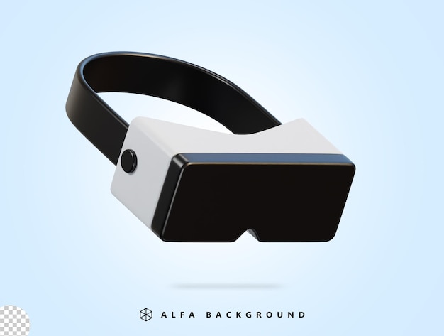 벡터 3d 가상 현실 vr 헤드셋 아이콘 격리 된 3d 렌더링 그림