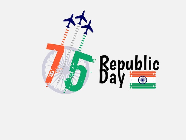 PSD vector 75 republic day celebration indian three aircraft vector