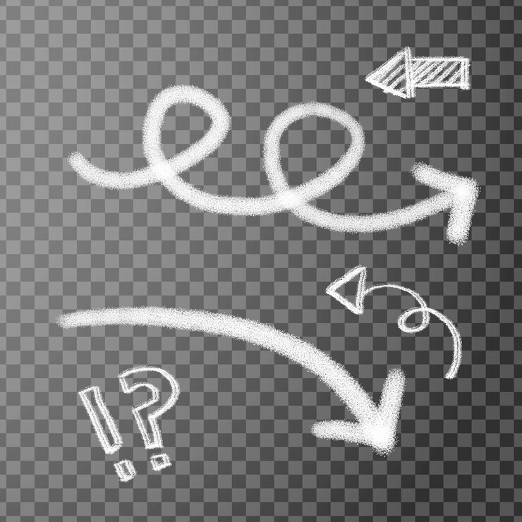vector arrow collection in chalk style