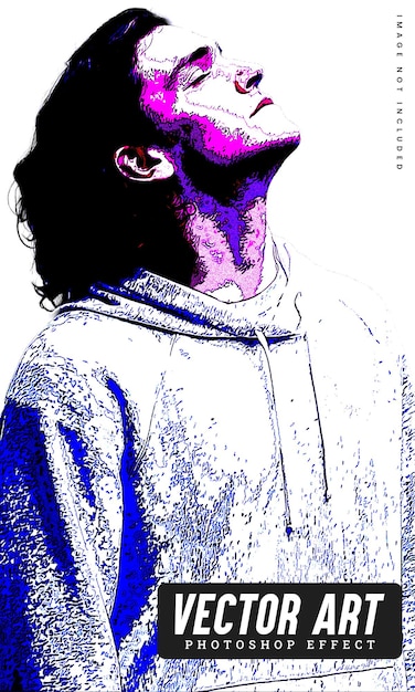 Vector Art photo effect mockup