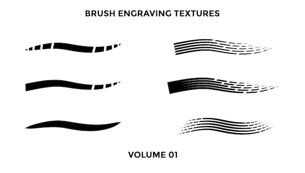 PSD vector collection of engraving brushstrokes