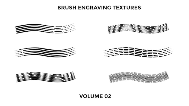 PSD vector collection of engraving brushstrokes