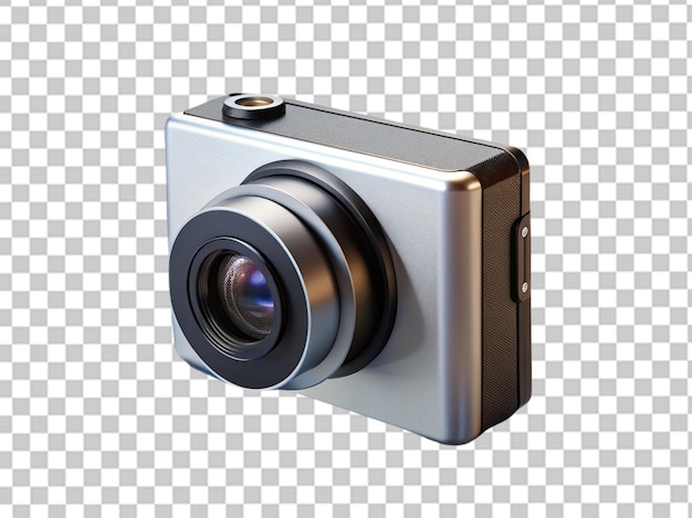 PSD vector compact photo camera top view isolated on white background
