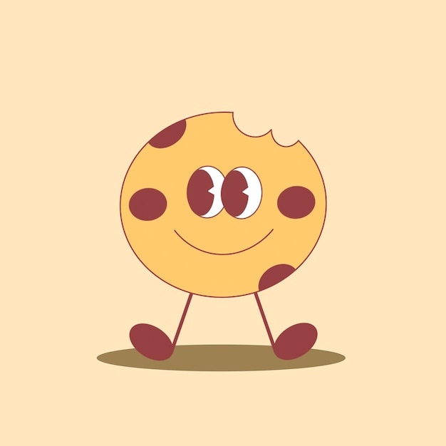 vector cookie cartoon mascot food vector illustration
