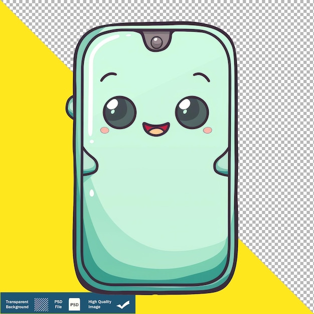 Vector cute phone cartoon icon sfondo trasparente png psd