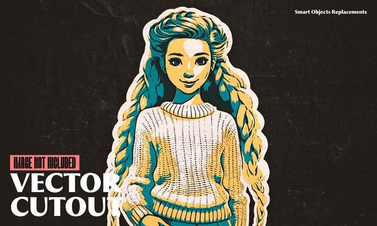 PSD vector cutout photo effect