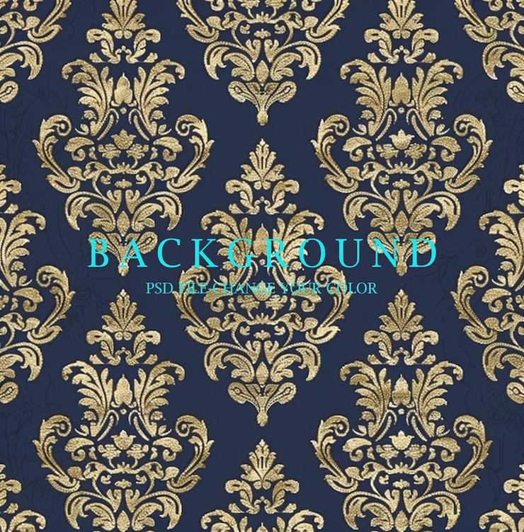 PSD vector damask seamless pattern background