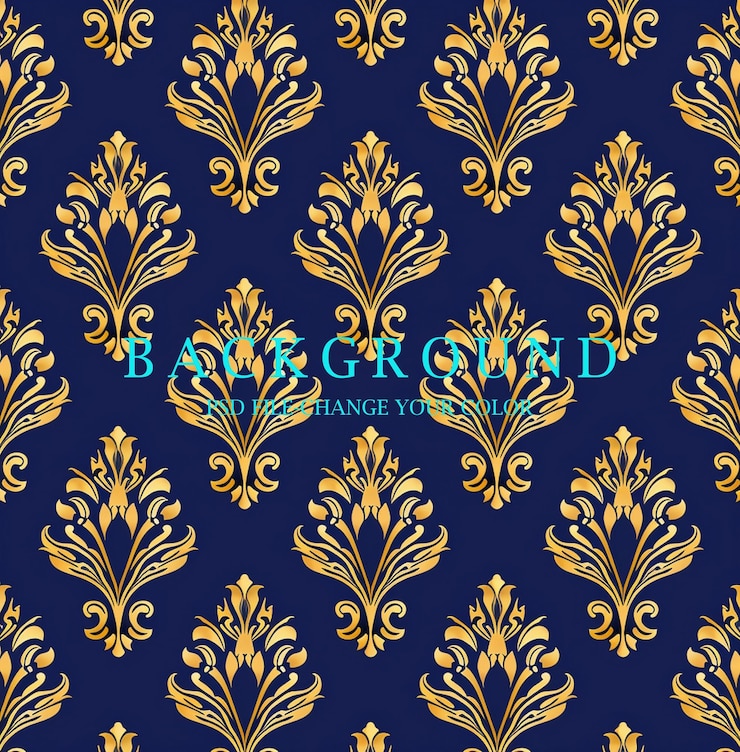 PSD vector damask seamless pattern background