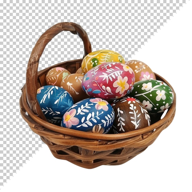 Uova di coniglietto di pasqua decorate con vettori nell'erba con fiori primaverili acquerello