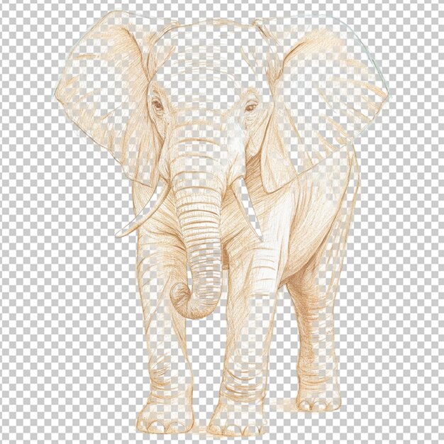 PSD vector drawing of an elephant