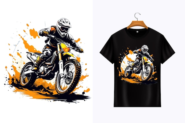 Vector extreme dirt bike cartoon vector illustratie biker t shirt ontwerp