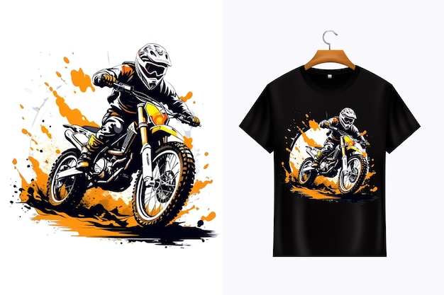 PSD vector extreme dirt bike cartoon vector illustratie biker t shirt ontwerp