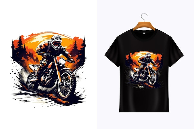 PSD vector extreme dirt bike cartoon vector illustratie biker t shirt ontwerp