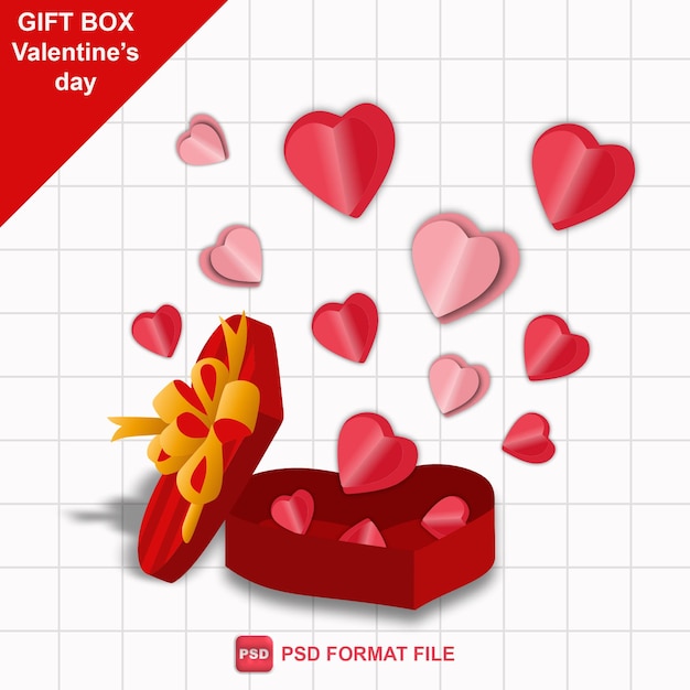 Vector flat gift box happy valentine's day giveaway illustration