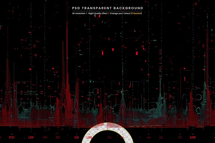 PSD vector futuristic sphere of particles and lines on transparent background