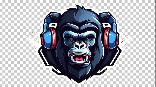 Vector gorilla esport mascotte disegna logo di illustrazione