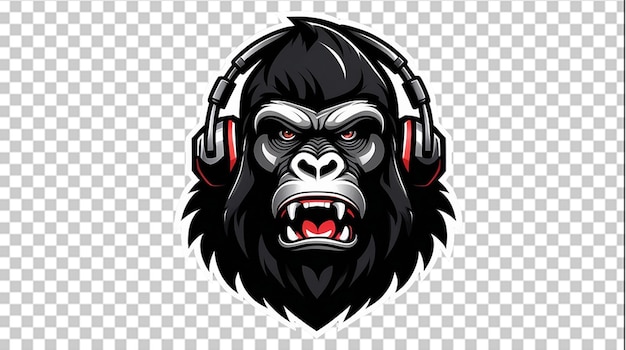 PSD vector gorilla esport mascotte disegna logo di illustrazione