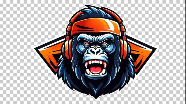 PSD vector gorilla esport maskotka projektuje ilustrację logo