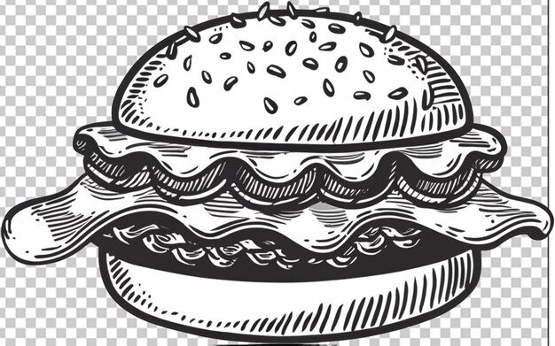 PSD sfondo del logo del cheeseburger disegnato a mano