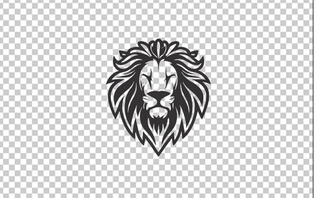 PSD sfondo del logo dell'illustrazione del contorno del leone disegnato a mano