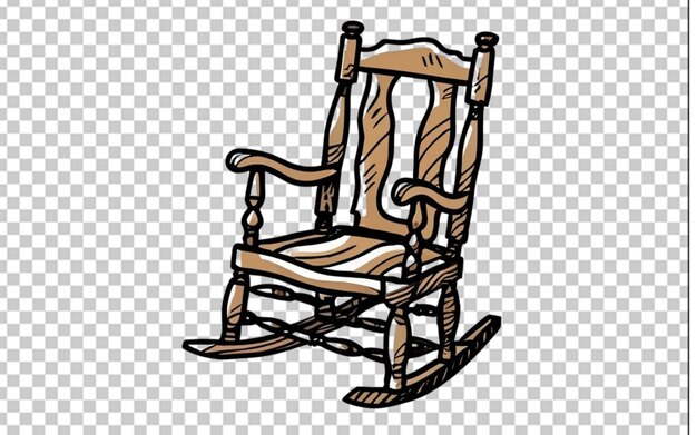 Vector hand drawn wooden rocking chair