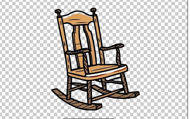 Векторный деревянный кресло-качалка, нарисованный вручную