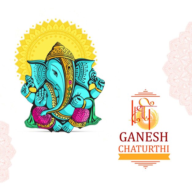 PSD vector happy ganesh chaturthi festival background ganpati hindu god