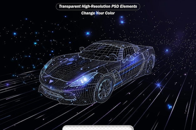 PSD vector high speed motion car night city drive