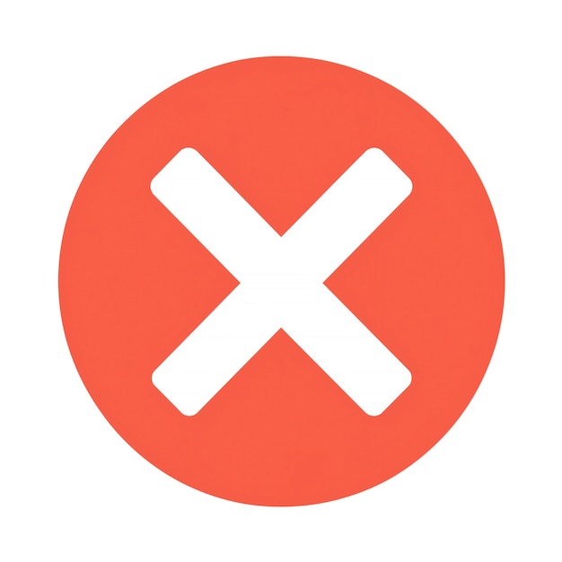 Vector icon of X inside red circlewhite backgroundminimalistic designflat illustrationPNG