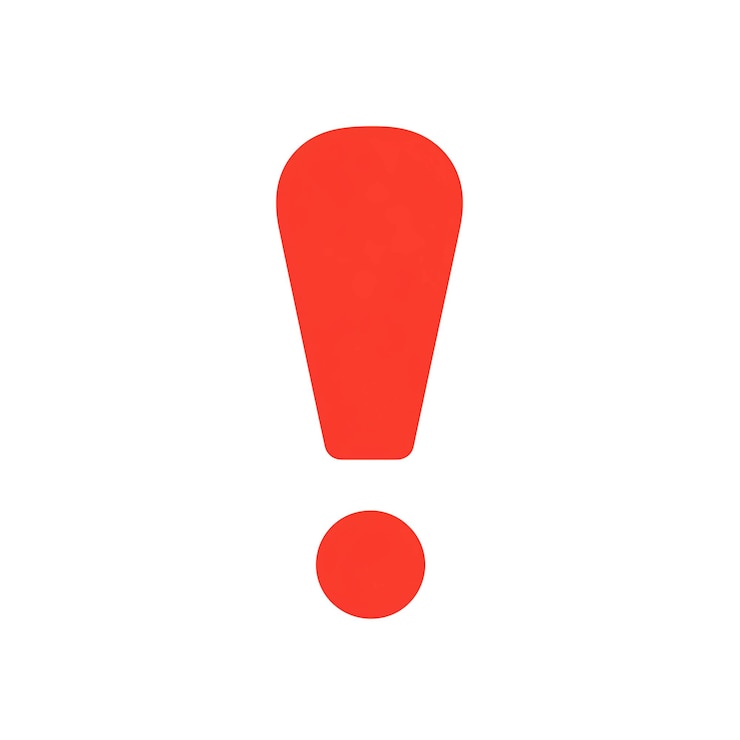 PSD vector icon of red exclamation marktransparentwhite backgroundminimalistic designflatpng