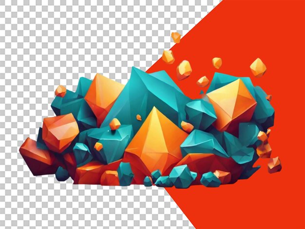 PSD vector illustration of abstract polygonal backgrounds on transparent background