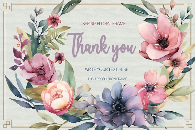 A vector illustration of a floral frame with flowers.