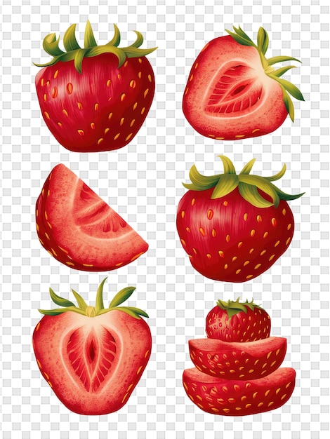 PSD a vector illustration of a strawberry with a background