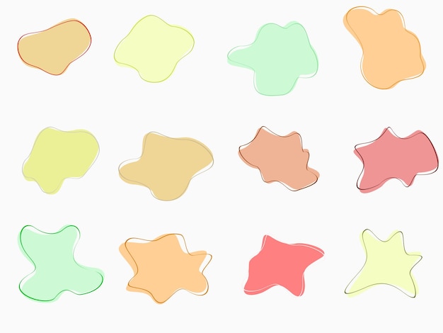 vector kleurrijke abstracte vormen vloeiende handgetekende organische vormen