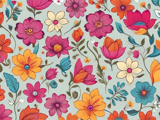 Vector kleurrijke bloemen naadloos patroon