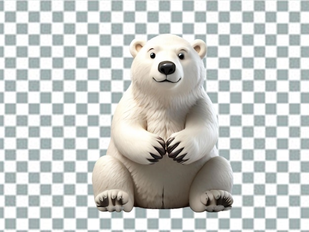 Vector little polar bear sitting on ice