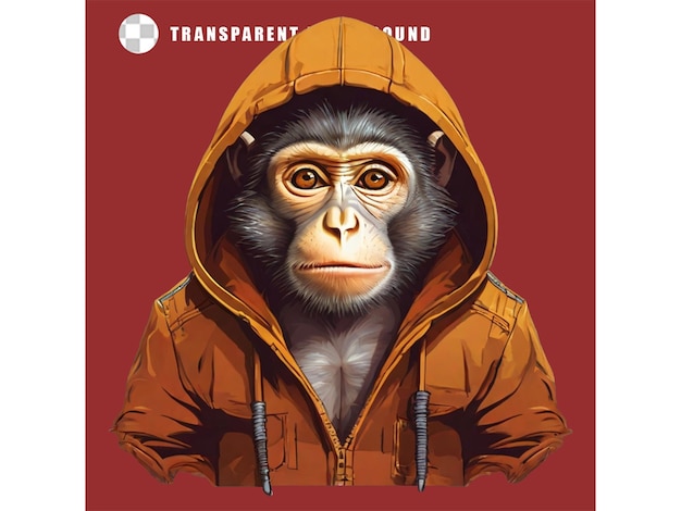 PSD vector monkey in a hoodie