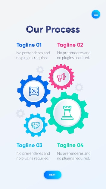 PSD vector pack of four colorful options for infographics