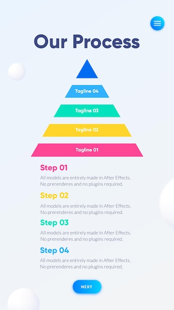 PSD pacchetto vettoriale di quattro opzioni colorate per infografica