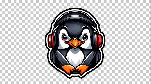 PSD vector penguin esport mascotte progetta il logo dell'illustrazione