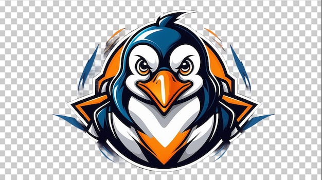 PSD vector penguin esport mascotte ontwerpt illustratie logo