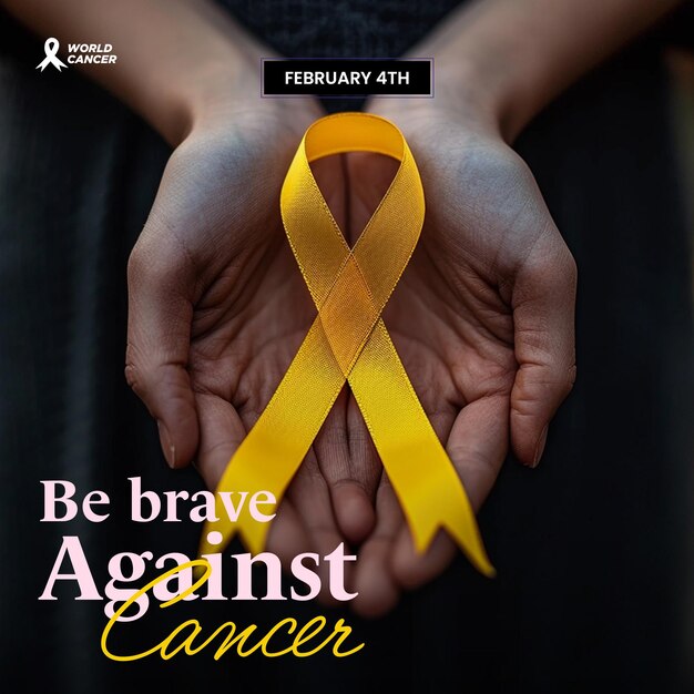 PSD vector realistic world cancer day social media post and banner