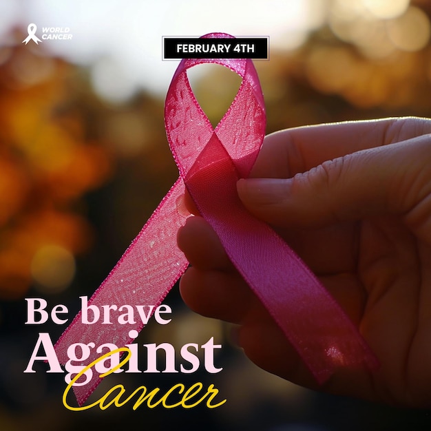 PSD vector realistic world cancer day social media post and banner