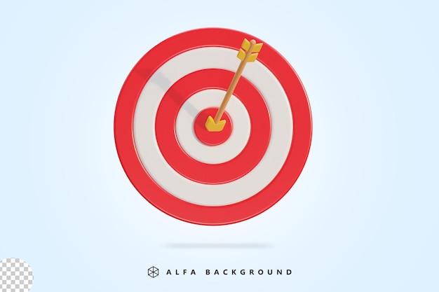 vector red dart arrow hitting in the target center of dartboard vector icon illustration