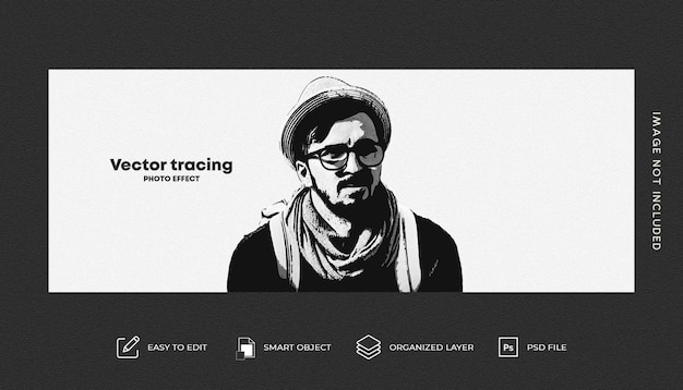 PSD vector tracing photo effect template