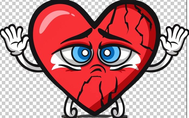 Vector two heart emoticons with a broken heart