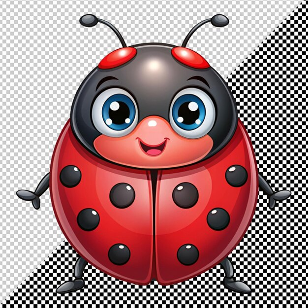 PSD vector van lady bug op doorzichtige achtergrond