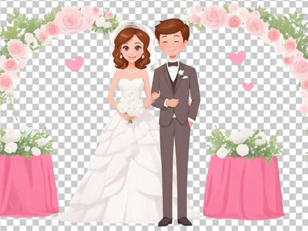 PSD vector water color very cute wedding couple