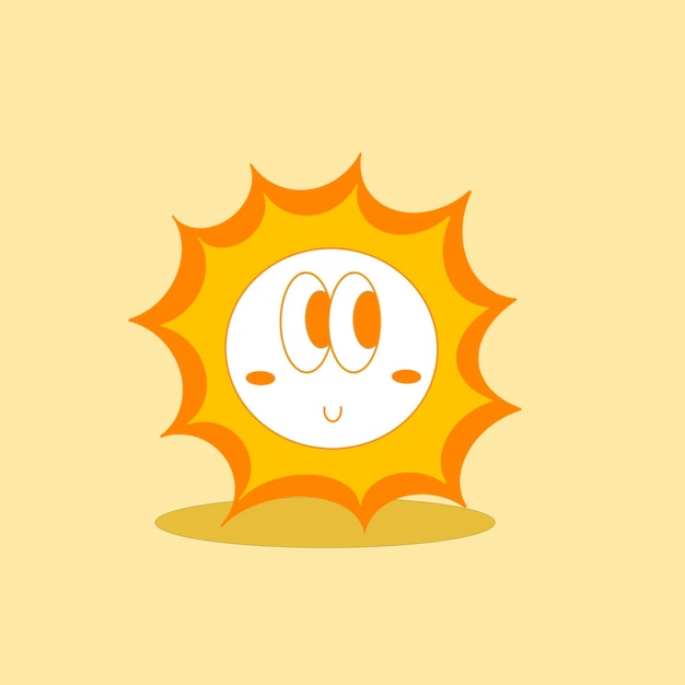 PSD vector yellow sun cartoon mascot weather vector illustration